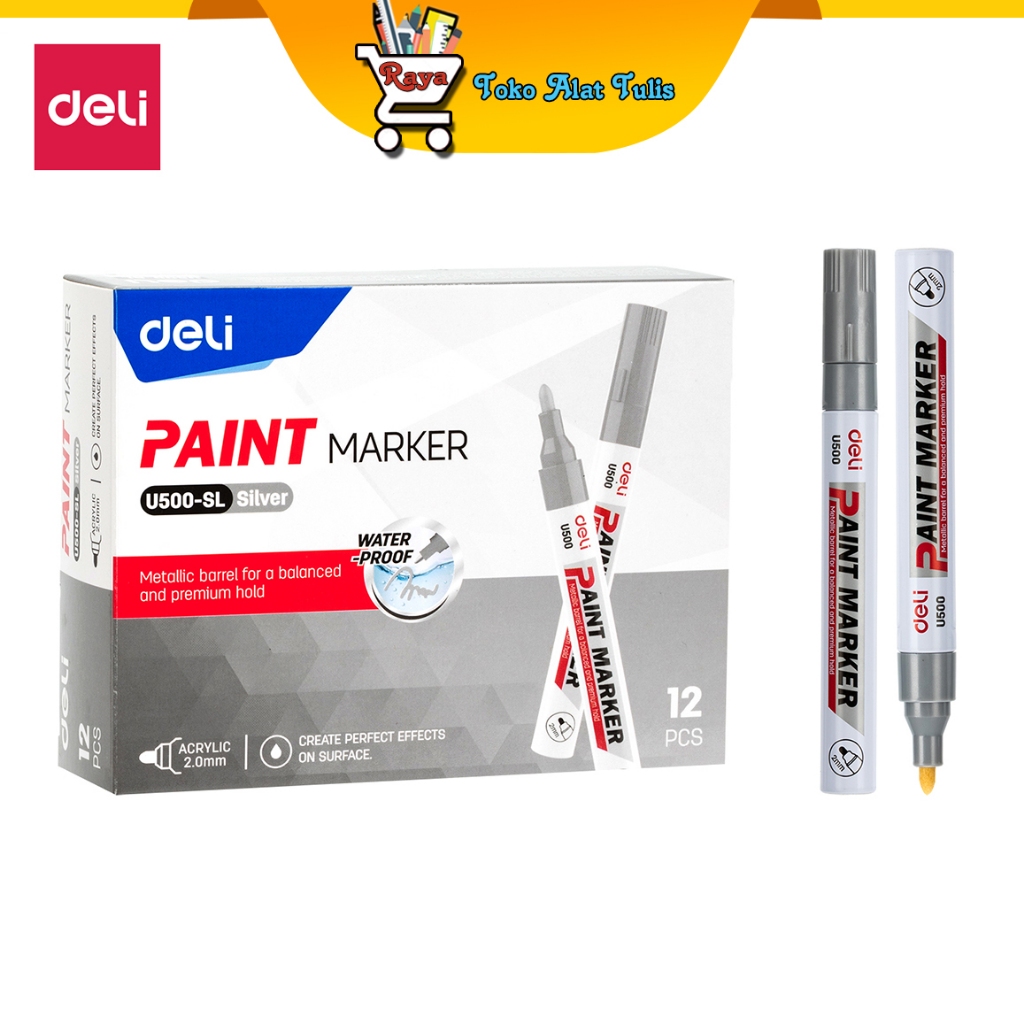 

Deli Spidol Paint Marker 2mm Warna Silver