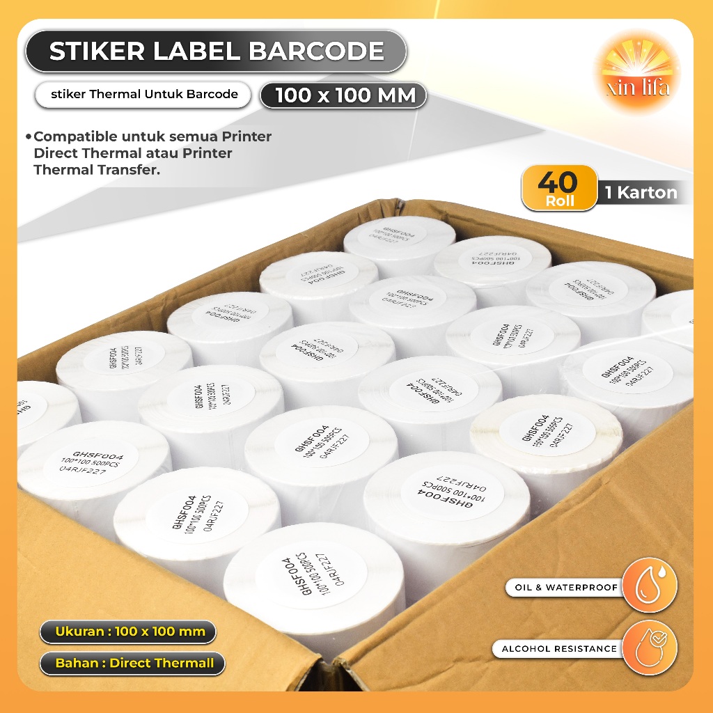 

LABEL STICKER THERMAL 100 X 100 BARCODE 100X100