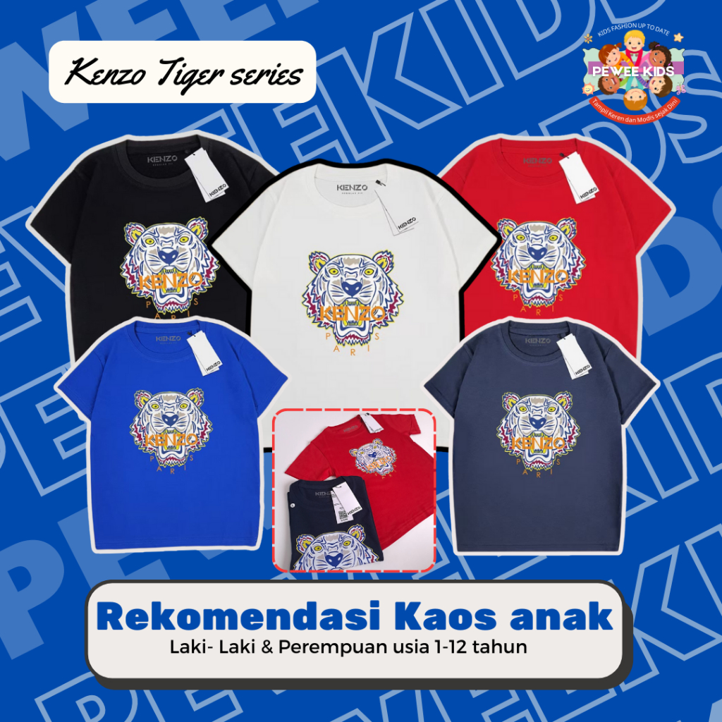 Pewee Kids Kaos Premium Kenzo Tiger series  Anak 1- 12 Tahun