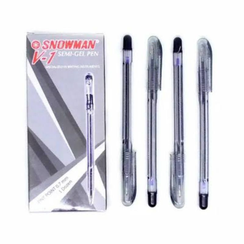

(1 Pcs) Bolpen Snowman V-1 0,7 mm Hitam