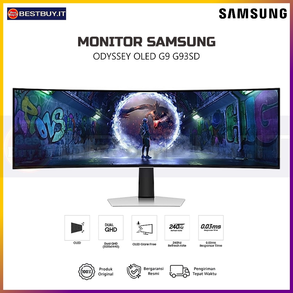 Samsung Odyssey OLED G9 G93SD DQHD 240Hz Gaming Monitor LS49DG930SEXXD