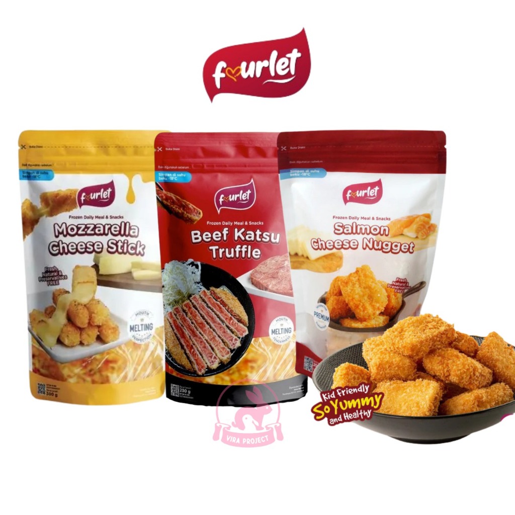 

12+ FOURLET FROZEN PREMIUM NUGGET/BEEF KATSU/MOZARELLA STICK MPASI ANAK