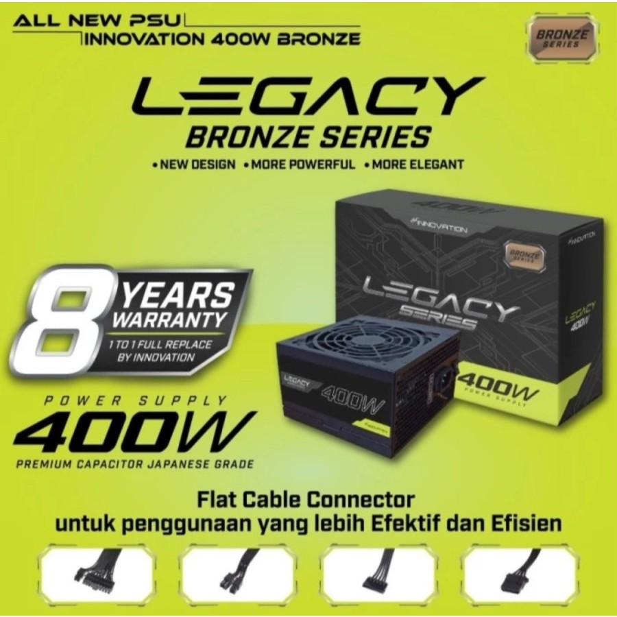 PSU INOVATION 400 WATT 80+ BRONZE (Garansi 8 tahun)