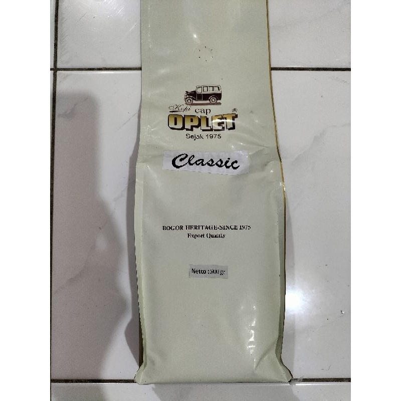 

Kopi Oplet Specialty Coffee Classic Isi 500 gram Tanpa Gula - Sangat Halus (Superfine Grind)