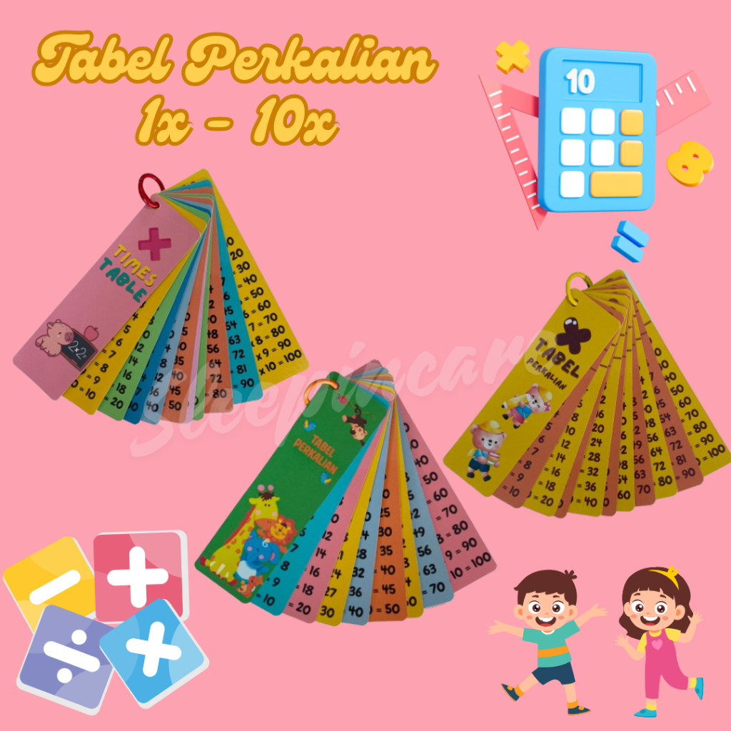 Flash Card Tabel Perkalian Anak