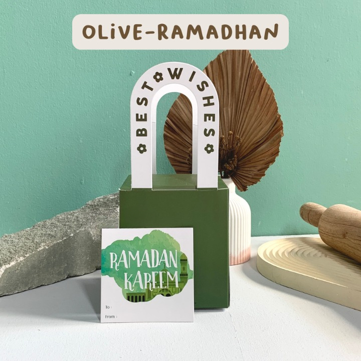 

10 dus hampers toples cookies lebaran idul fitri petitebag edisi olive ramadhan box packaging uk 9.5 x 9.5 x 10.5 cm