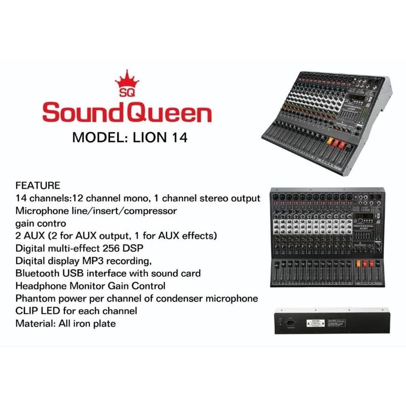mixer soundqueen LION 14 compres origianl SQ