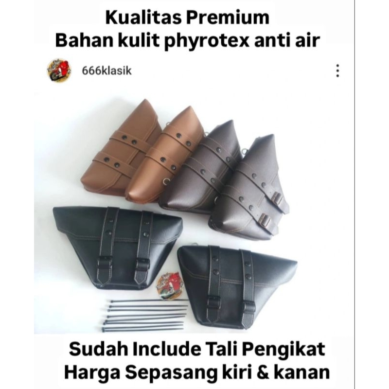 tas samping sidebag side bag cover bok box aki motor japstyle bratstyle scrambler custom vintage