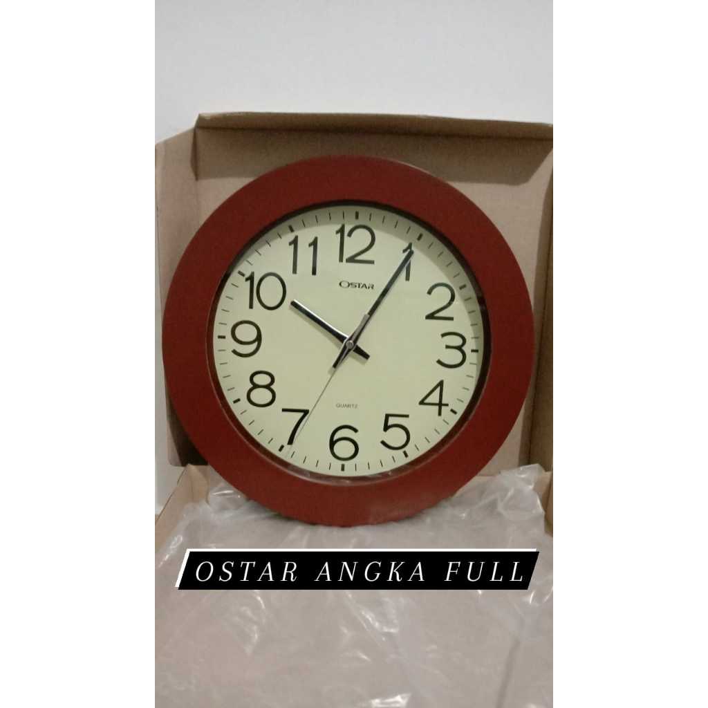 JAM DINDING OSTAR MESIN SILENT ( TIDAK BUNYI )