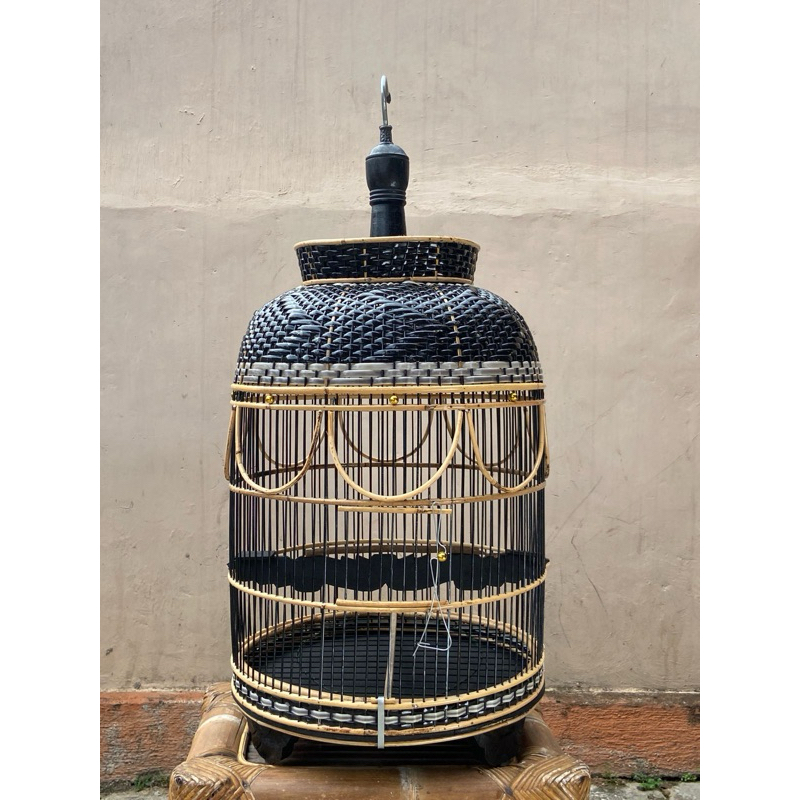 KANDANG PERKUTUT ROTAN BULAT KLASIK/ SANGKAR PERKUTUT/ SANGKAR BURUNG