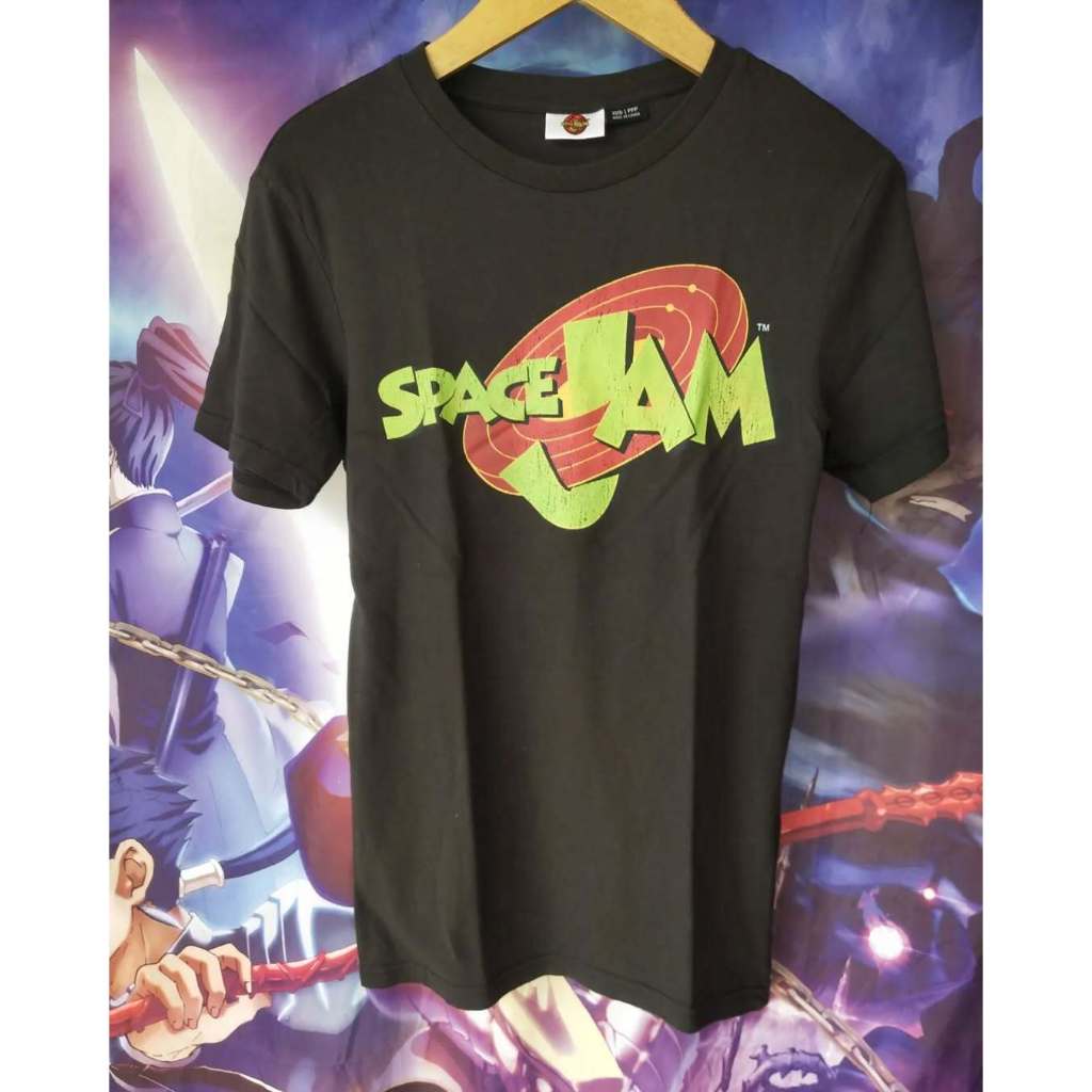 Space Jam Big Logo Art Official Cartoon Tee Kaos Tshirt Original Second Merch Japan Korea Brand Vint
