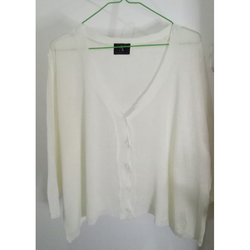 cardigan rajut warna putih