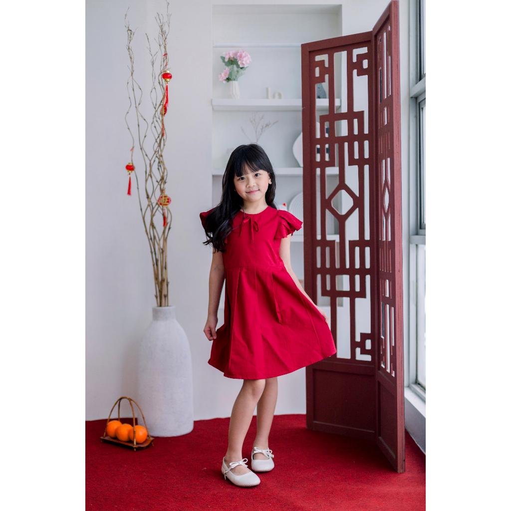 Dress Midi Anak Perempuan Terbaru Dres Kids Prempun Gaun Pesta Mewah Ulang Tahun Dreas Anak2 Brukat 