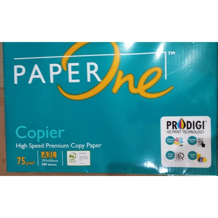 

Kertas HVS Paperone A3L 75Gsm/ Kertas Copy A3 75 Gsm/ Kertas Print A3 [1 RIM] 500 Lmbr