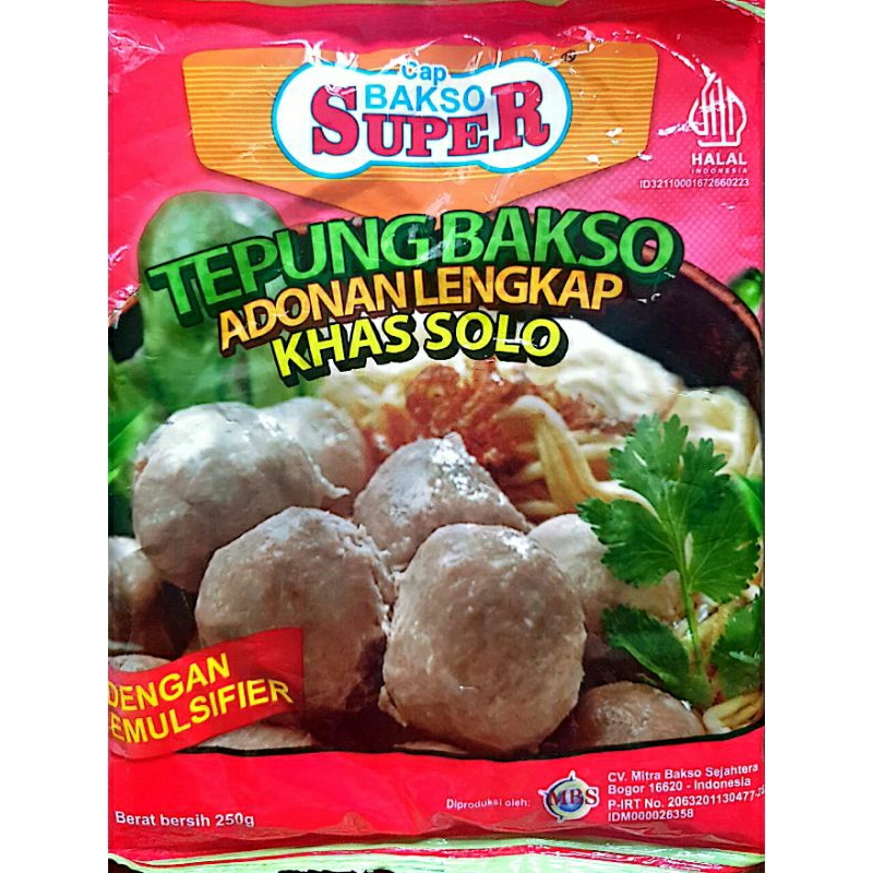 

Tepung Bakso Adonan Lengkap KHAS SOLO Premix Cap Bakso Super