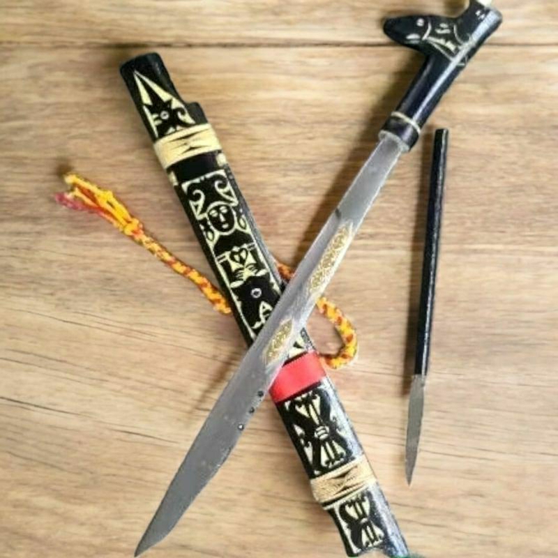 Mandau etnik hitam bilah Tameng 65 cm