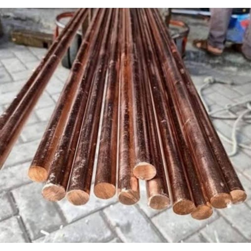 as tembaga 12mm x 1000mm / as grounding rod tembaga / stik rod grounding / as tembaga bulat / tembag