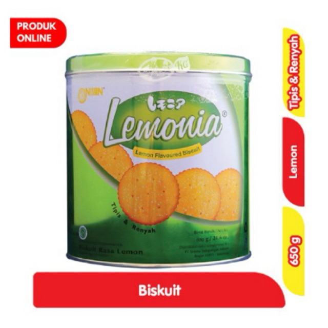 

LEMONIA KALENG BISCUIT RASA LEMON 650gr / Nissin Lemonia Biskuit Rasa Lemon Kaleng 650 g