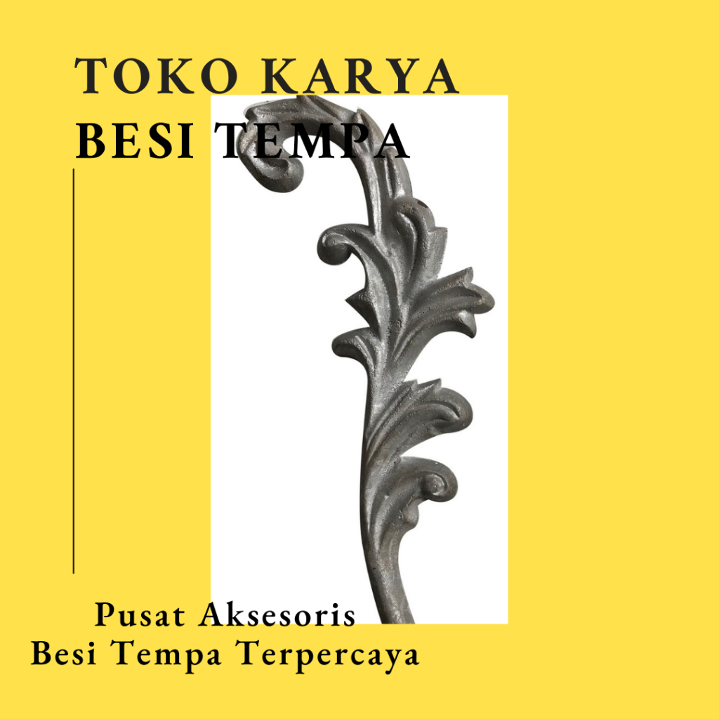 Ornamen Pagar Besi Leaf 04 / Ornamen Besi Tempa / Ornamen Pagar Besi dan Tralis / Aksesoris Besi Tem