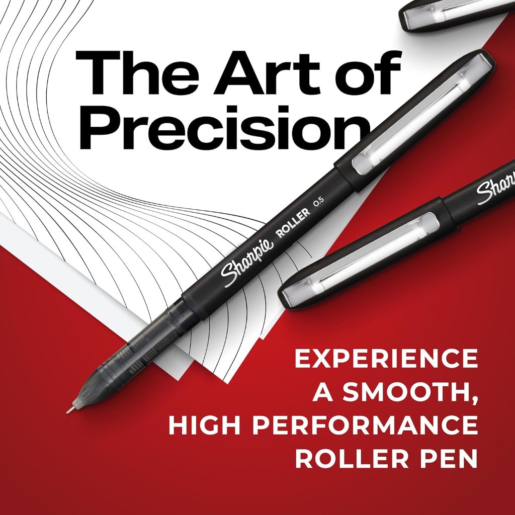 

Sharpie Rollerball Pen Needle Point 0.5mm Pens Pena Jarum Tipis Presisi