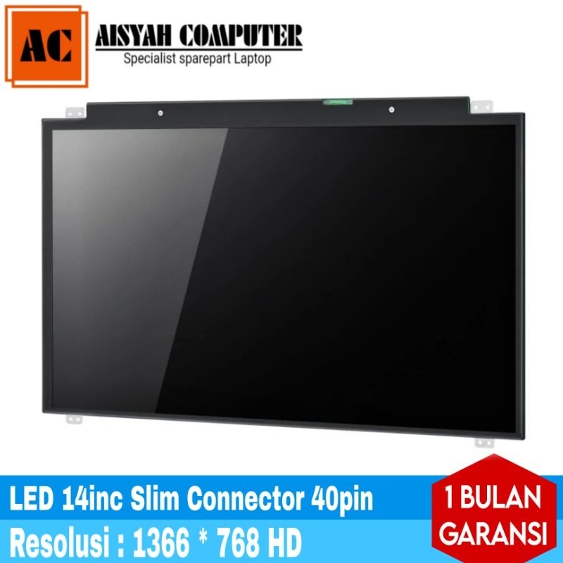 LAYAR LED Laptop model : LP140WH8 TLA1 TLB1 B140XTN02.0 N140BGE-L32 L42 L43 - Refurbish