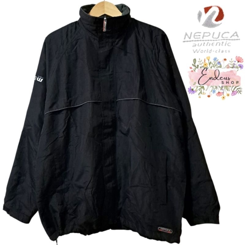 JAKET WINDBREAKER NEPUCA COWOK SIZE 2L WARNA HITAM
