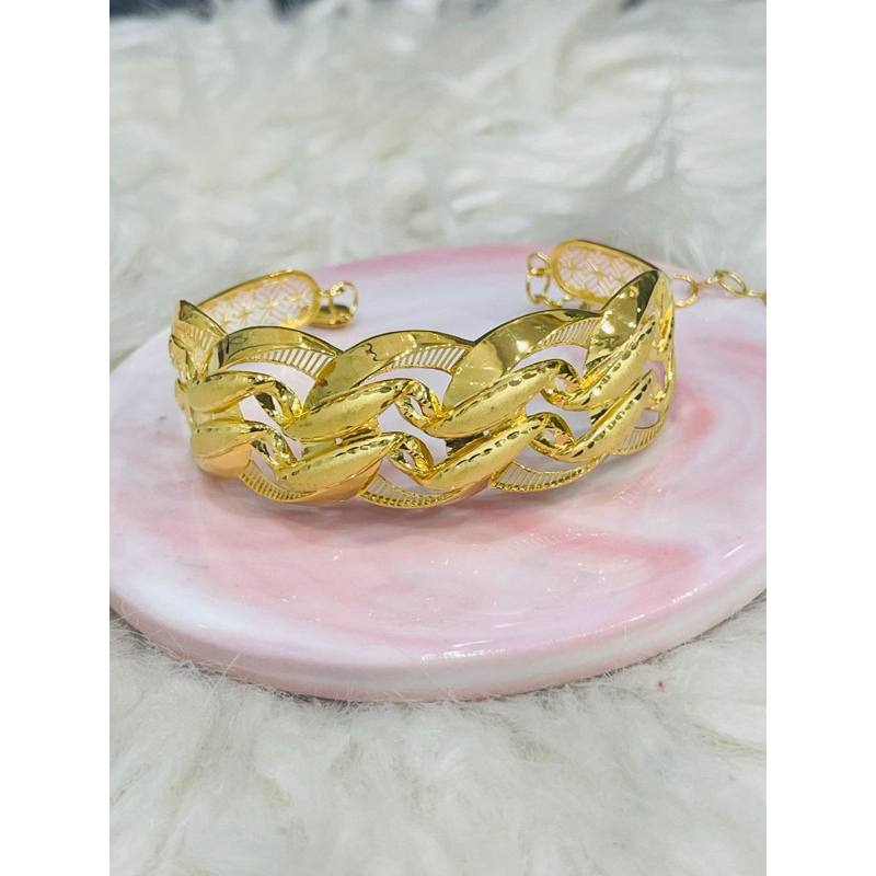 gelang bangle kerawang ulir gelombang dove emas asli kadar 700