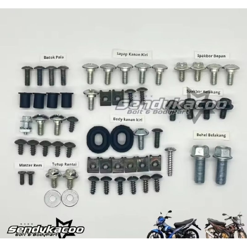 Baut Satria Fu 150 Full Set / Baut Suzuki Satria Fu 150 Full Body Baut Satria Fu 150 Full Set / Baut