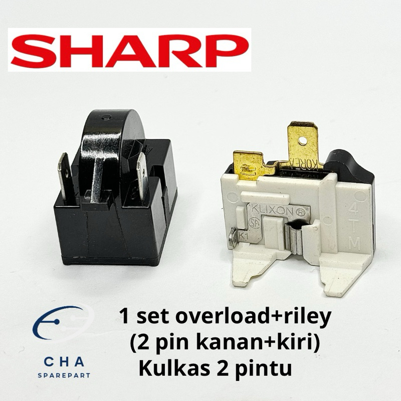 Relay overload kulkas sharp 2pin kiri kanan kulkas 2pintu Sharp