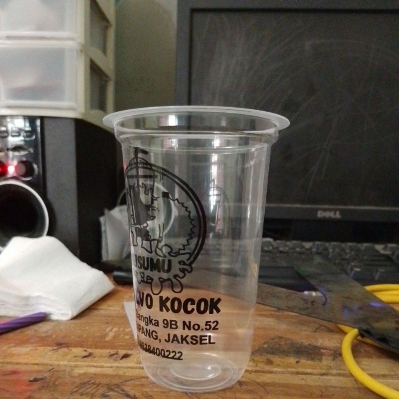 sablon gelas cup 18oz oval merk starindo