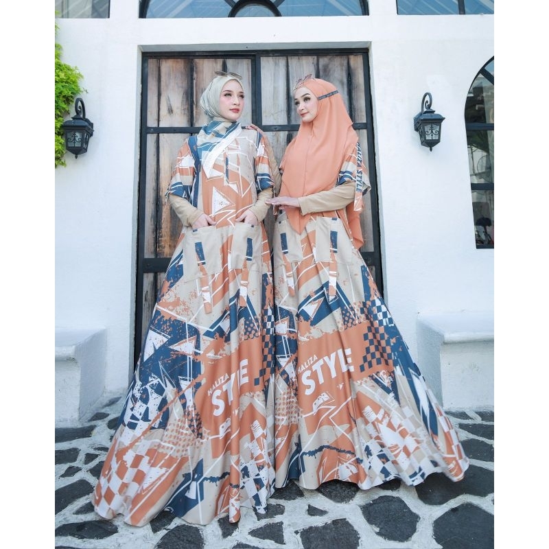 AGHNIA 7-11 CASUAL BASIC ABAYA GAMIS SET SCARF BERGO DAILY DRESS BY HALIZA SYARI