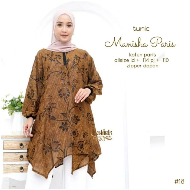 Tunik Manisha Batik Paris Premium zipper depan