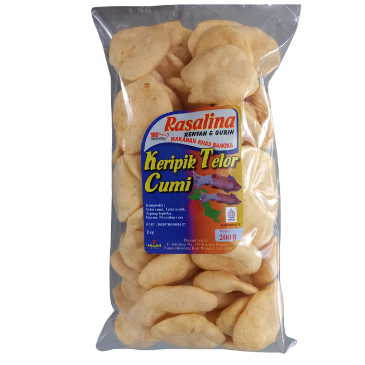 

(oleh-oleh khas bangka) Kerupuk Keripik Ampiang Telor Cumi cap RASALINA 200gr