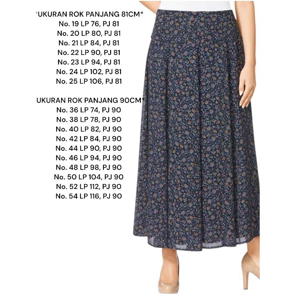 Rok Damart Premium Original - Sifon - Bunga