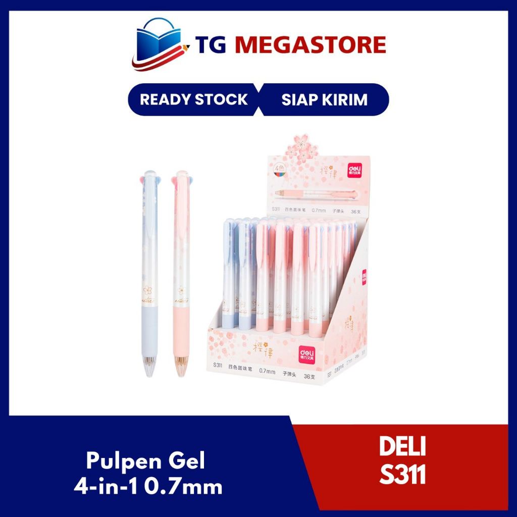 

Pulpen Gel Deli 4 Warna Retractable 0.7mm - S311