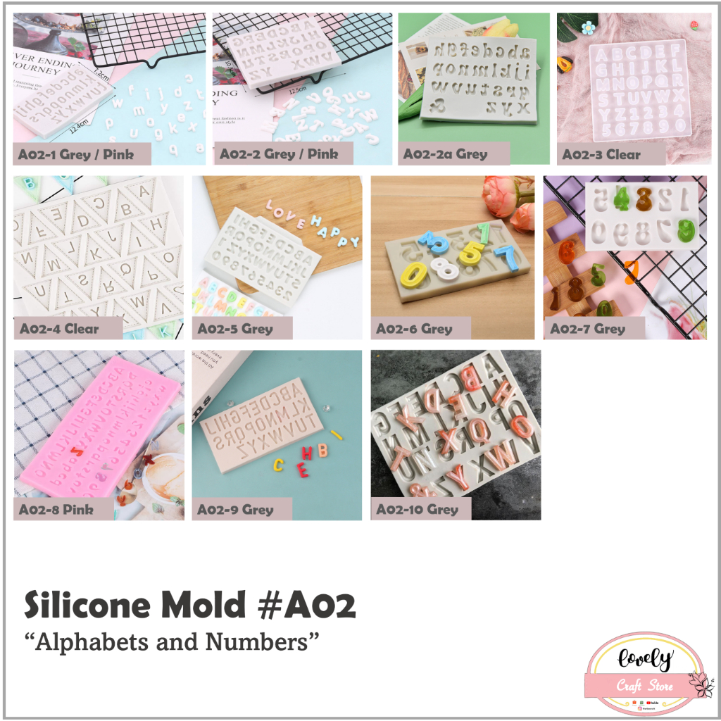 

LovelyCraftStore | A02 Cetakan Resin Silicone Mold for Resin, cetakan Clay, Cakes Decoration, Mini Soap Alphabet Abjad Number