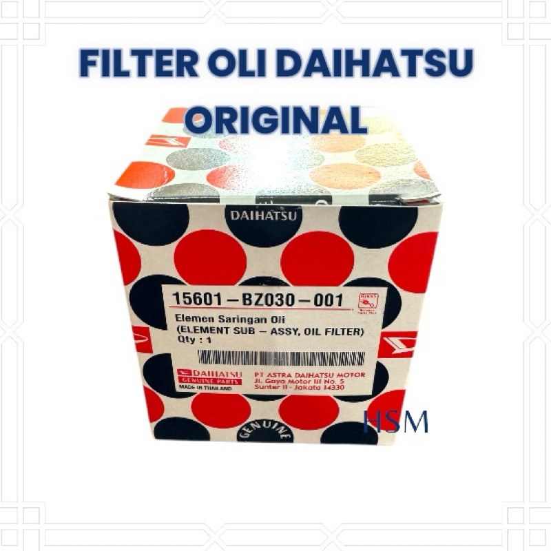 Filter Oli Agya Ayla 1.0 XENIA AVANZA TERBARU ORIGINAL DAIHATSU Filter Oli Kendaraan Mobil