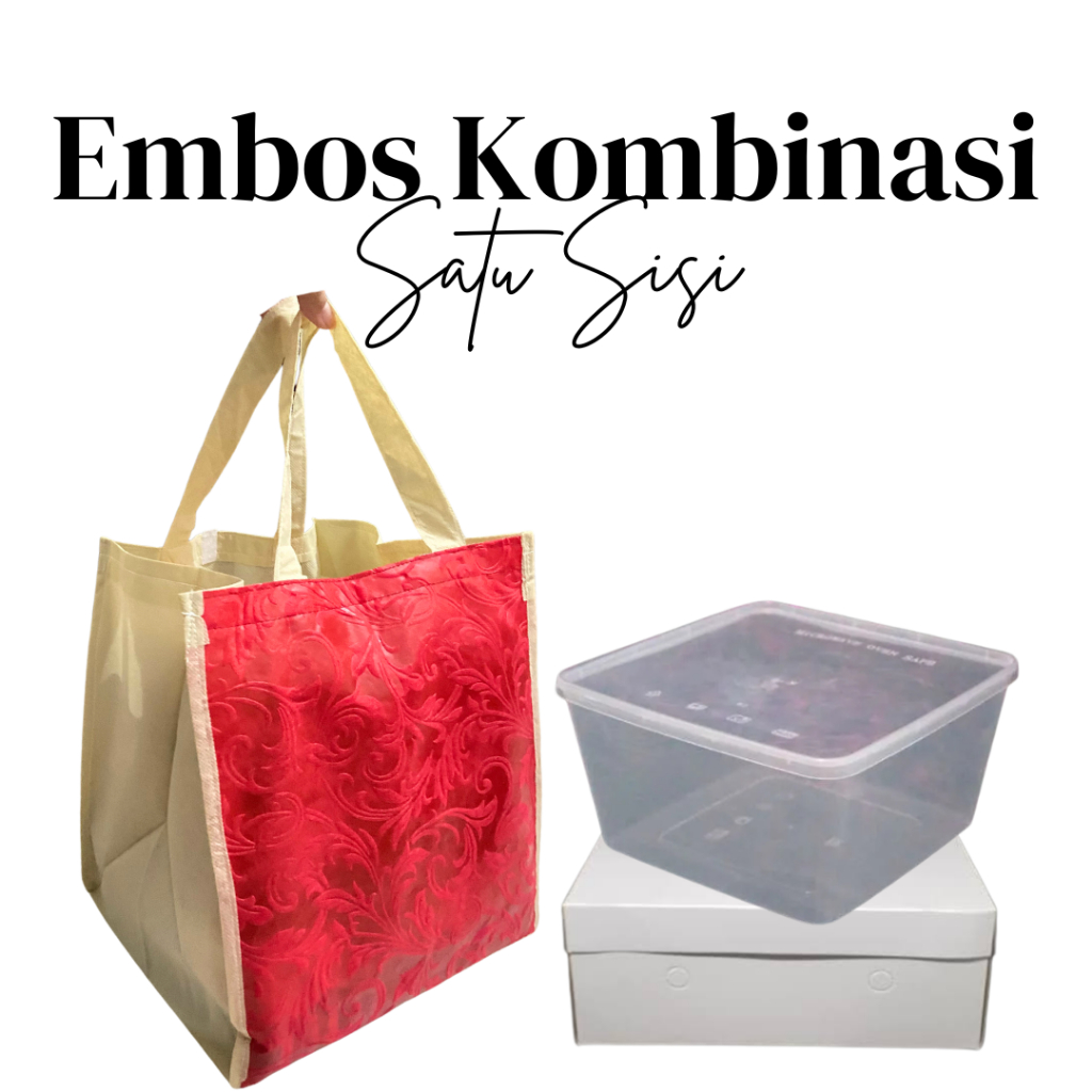 

[12 pcs] Tas Hajatan Dus Nasi 22 x 22 Embos Satu Sisi Spunbond
