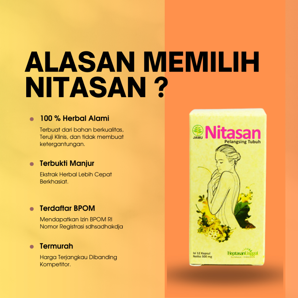 Obat herbal Pelangsing Tubuh secara alami - Nitasan Pelangsing Tubuh