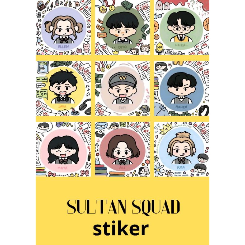 

Stiker viral SULTAN SQUAD cute ( isi 9 pcs )