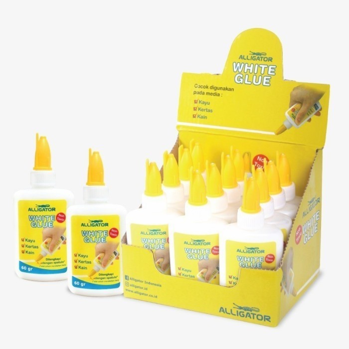 

Aligator ALLIGATOR White Glue 60 Gr / Lem botol Putih Kertas Prakarya Non Toxic