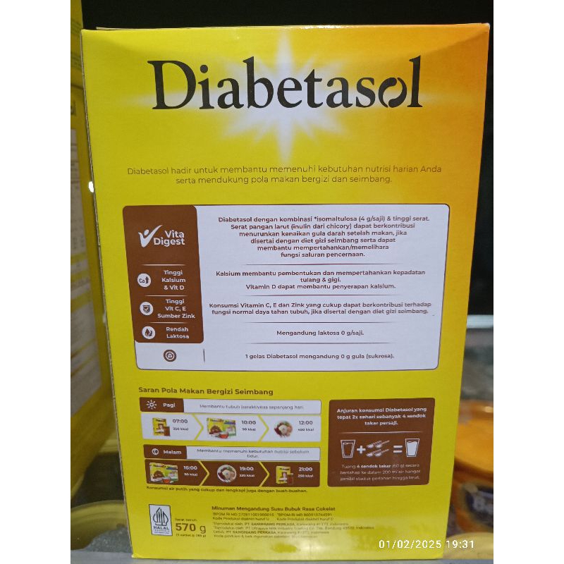

DA Diabetasol Vita Dest Rasa Cokelat/Vanila/Cappucino Ukuran 570gr