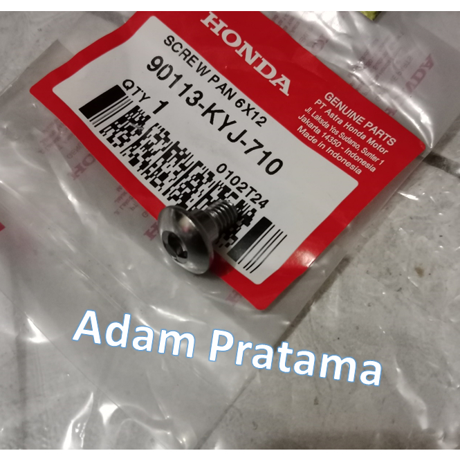 Baut Tutup Knalpot CB 150 CBR Sonic 150 Verza Supra X 125 Asli Honda AHM 90113-KYJ-710 Baut Kunci L 