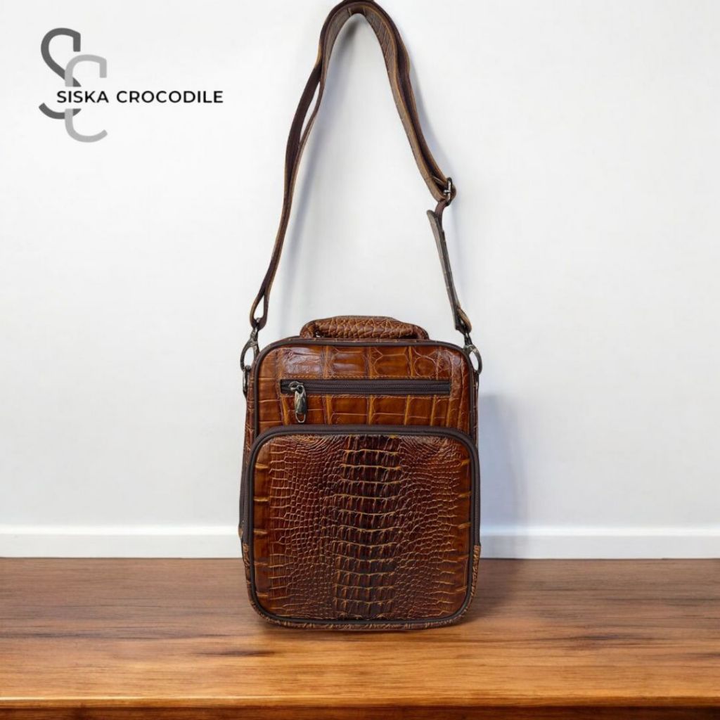 SC SISKA CROCODILE - Tas Kulit Tas Komando Tas Pria Tas Kerja Tas Selempang Pria Cowo Kullit Asli Me