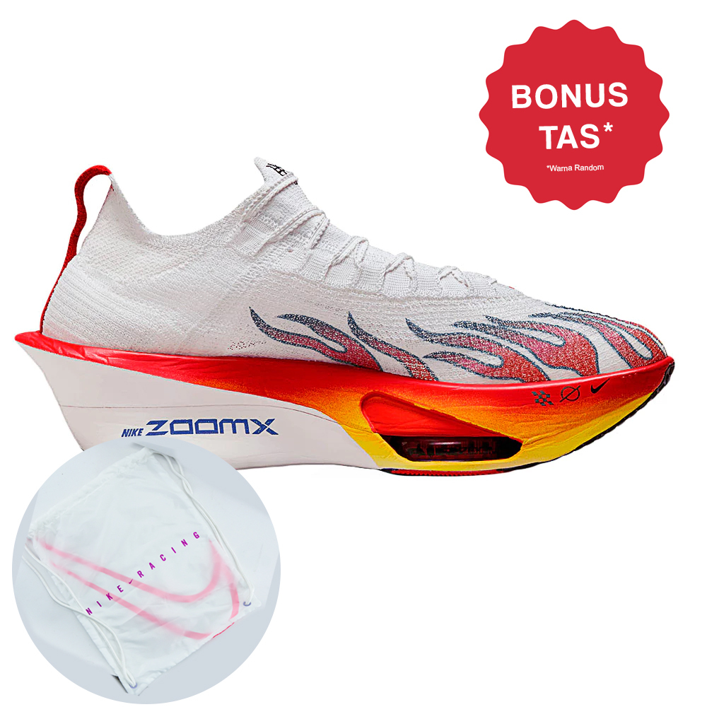 NIKE Air Zoom Alphafly Next% 3 Prm White Habanero Red Black -  Sepatu Olahraga Lari Running
