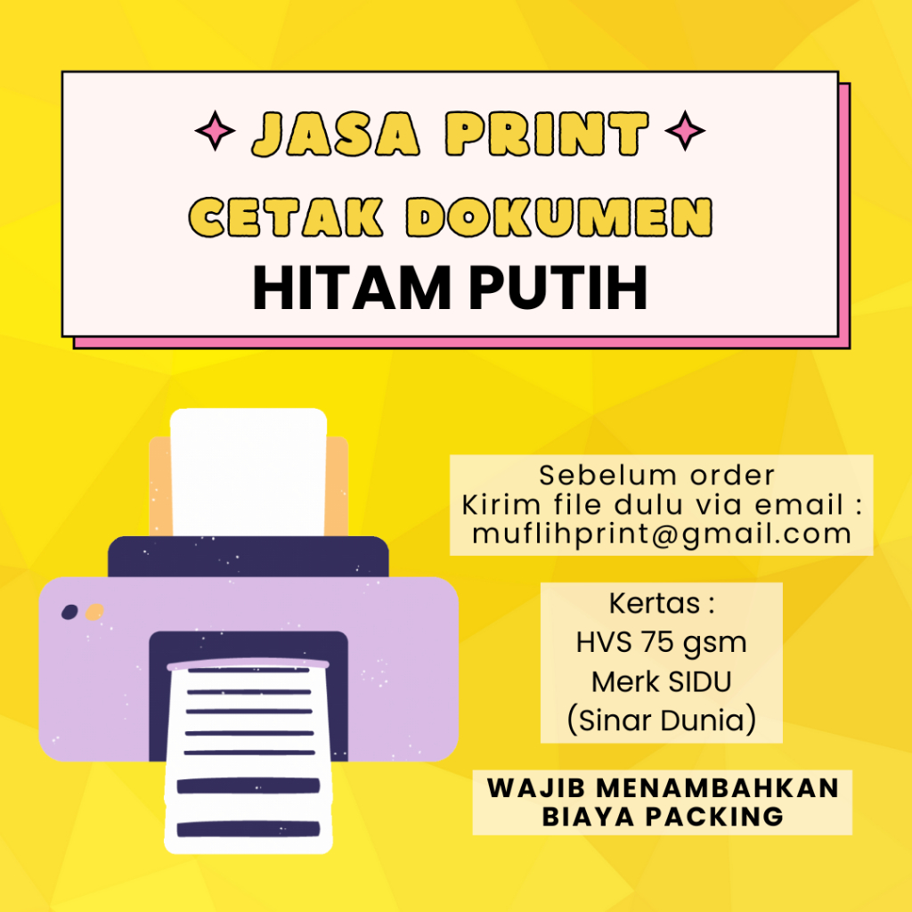 

Cetak Murah dan Cepat A4 Hitam Putih