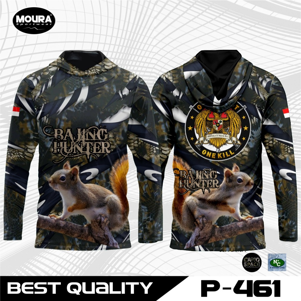 Jersey Hoodie Camo Motif Bajing Hunter Cocok Buat Berburu Bisa Custom Nama Logo Tim Full Printing