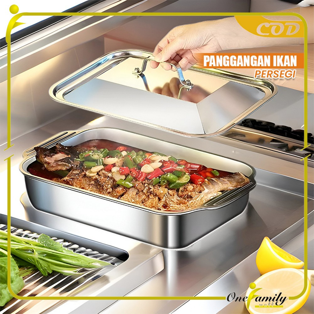 One-C1236 Panci Stainless Set Tutup Wadah Saji Lauk Tempat Prasmanan Luxury / Panggangan Ikan