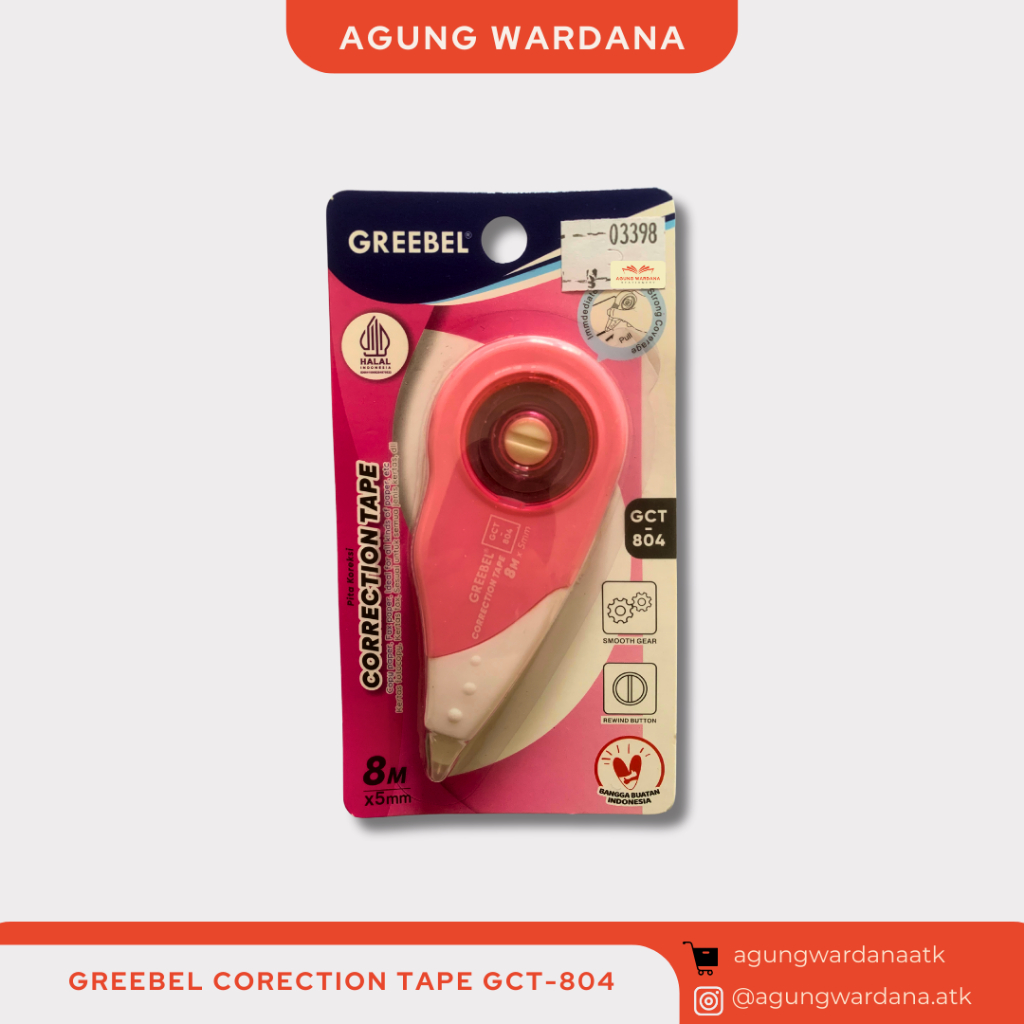 

GREEBEL CORECTION TAPE GCT-804 TIPE X KERTAS