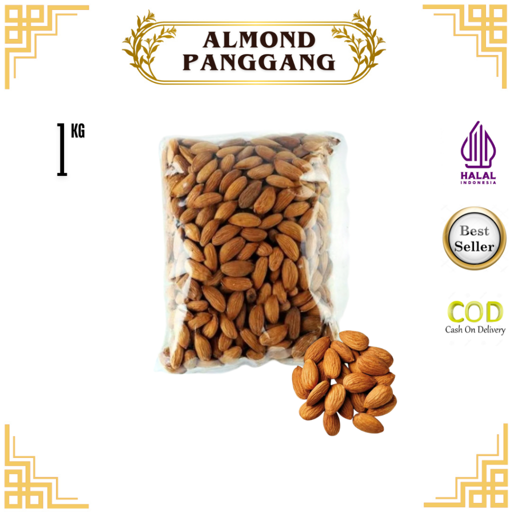 

Almond Roasted 1 kg GRADE A PREMIUM / Almond Panggang kupas